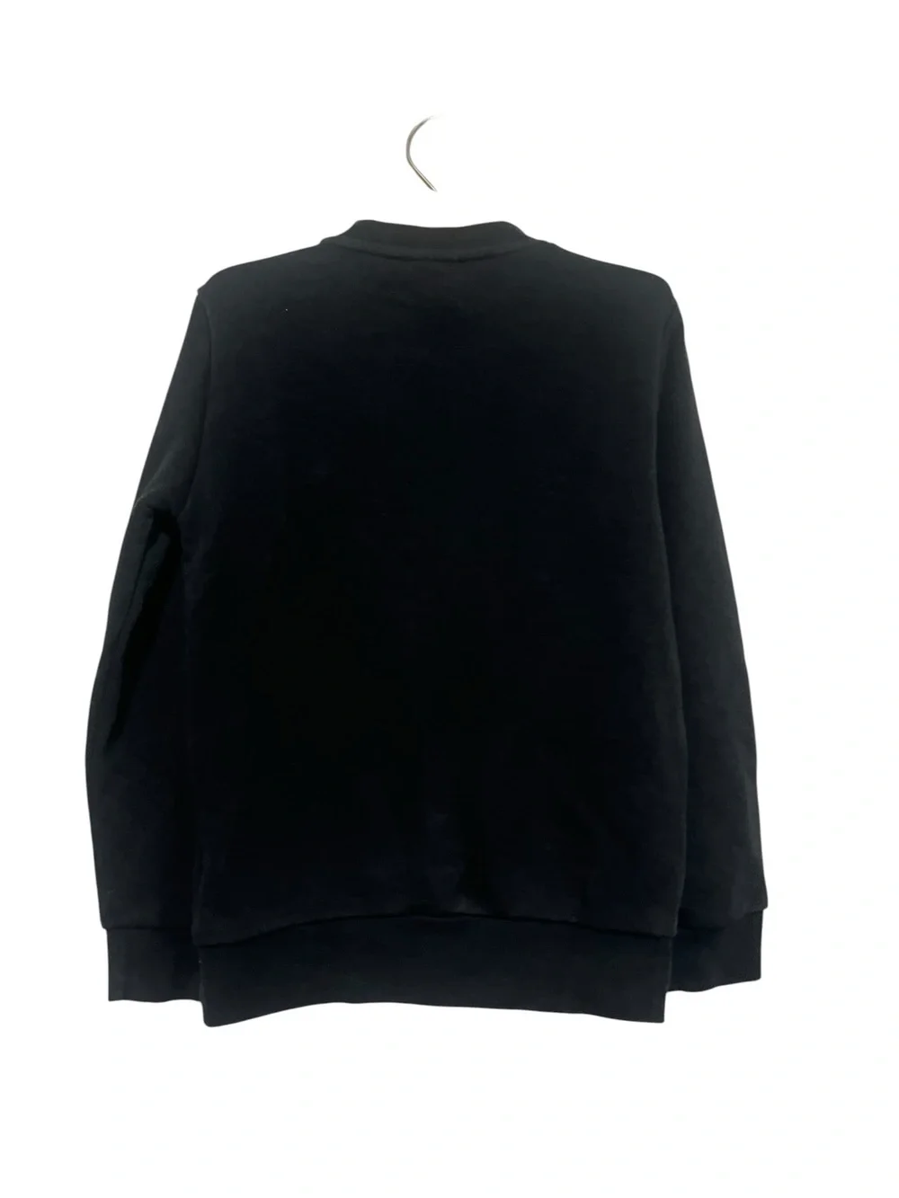 adidas Black Crew Sweatshirt with White Trefoil Logo Kids 7-8
